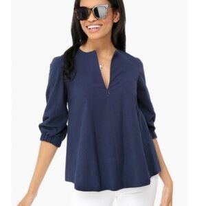 Pomander Place Kieran 100% Cotton Seersucker Zip Top Black XS